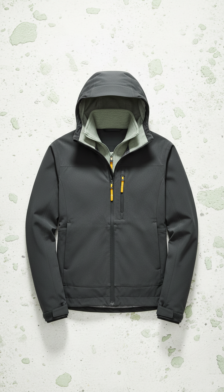 Technical shell jacket in graphite