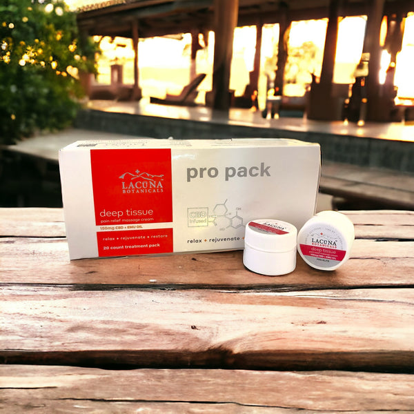 Deep Tissue Massage Cream + Emu Oil 20 Pack Treatment Jars Lacuna