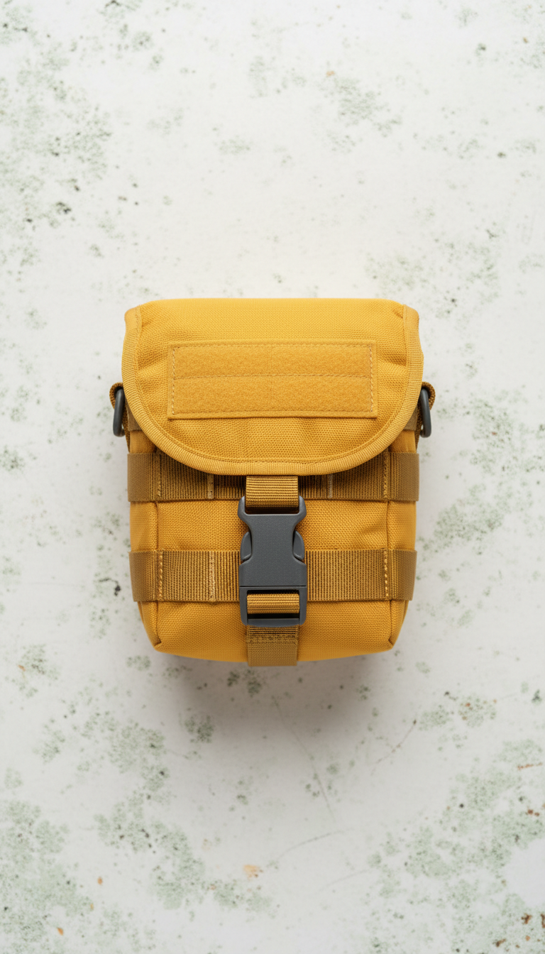 Modular utility pouch in beacon yellow